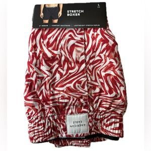 American Eagle Stretch Boxer Candy Cane 4” Inseam Sz L NWT
